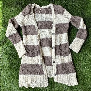 Free people cardigan sweater brown cream medium